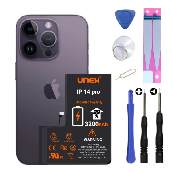 IPHONE 14 Pro Battery Replacement for iphone 14 Pro High Capacity Li-ion Polymer Battery Long lasting Backup.