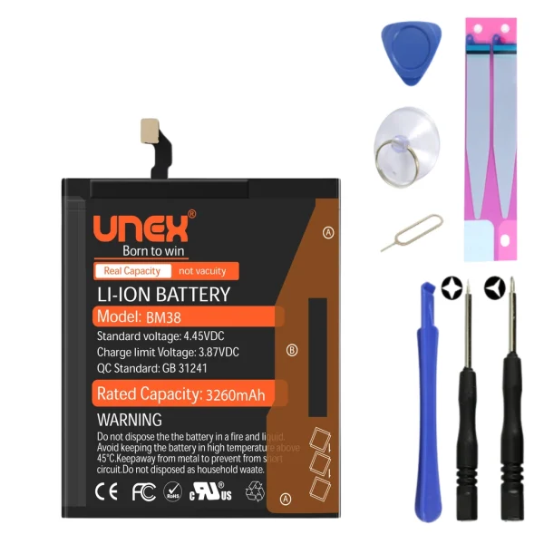 REDMI MI 4S, BM38 Battery Replacement for Redmi MI 4S High Capacity Li-ion Polymer Battery Long lasting Backup.