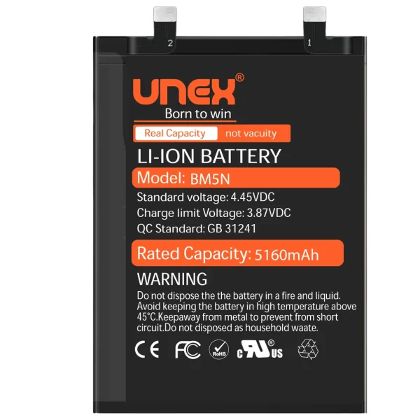 REDMI POCO F5 PRO, BM5N Battery Replacement for Redmi POCO F5 PRO High Capacity Li-ion Polymer Battery Long lasting Backup.