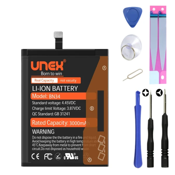 REDMI REDMI 5A,BN34 Battery Replacement for Redmi REDMI 5A High Capacity Li-ion Polymer Battery Long lasting Backup.