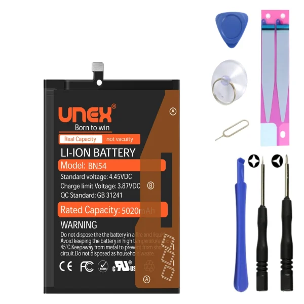REDMI NOTE 9,REDMI 9 GLOBAL,10X 4G,9 PRIME,POCO M2 Battery Replacement for REDMI BN54 High Capacity Li-ion Polymer Battery Long lasting Backup.