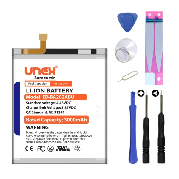 SAMSUNG A20E,A10E Battery Replacement for Samsung EB-BA202ABU High Capacity Li-ion Polymer Battery Long lasting Backup.