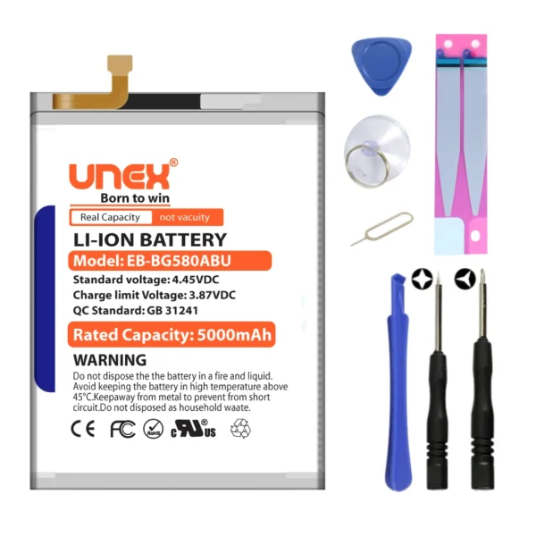 SAMSUNG M20,M205,M30,M305,A40S Battery Replacement for Samsung EB-BG580ABU High Capacity Li-ion Polymer Battery Long lasting Backup.