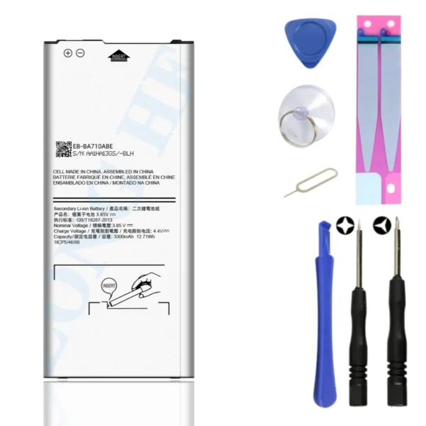 SAMSUNG A7 2016,A710,A710F  Battery Replacement for Samsung EB-BA710ABE  High Capacity Li-ion Polymer Battery Long lasting Backup.