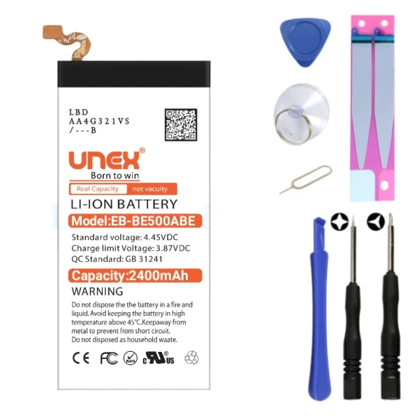 SAMSUNG E5,E500 Battery Replacement for Samsung EB-BE500ABE High Capacity Li-ion Polymer Battery Long lasting Backup.