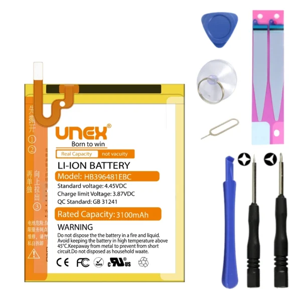 HUAWEI HB396481EBC Battery Replacement for HUAWEI G7 PLUS,GR5,GR5 15,Y6 II,HONOR 5X,HONOR X5,5A,HONOR 6, High Capacity Li-ion Polymer Battery Long lasting Backup.