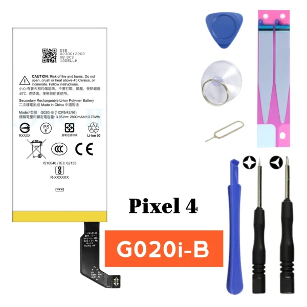 PIXEL 4,G020i-B Battery Replacement for PIXEL 4 High Capacity Li-ion Polymer Battery Long lasting Backup.
